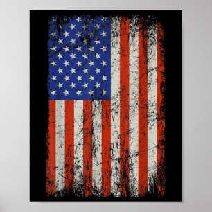 Vintage American Flag Memorial Day Veterans Poster