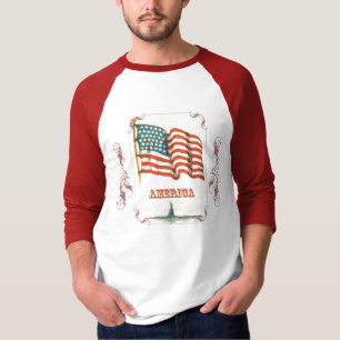 Vintage American Flag Men's Shirt