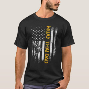 Vintage American Flag MMA Muay Thai Fighter Dad Si T-Shirt