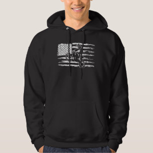 Vintage American Flag Motocross Dirt Bike Player S Hoodie