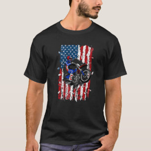 Vintage American Flag Motocross Patriotic Us Flag T-Shirt