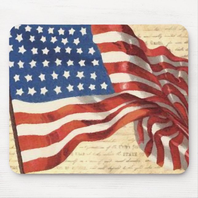 Vintage American Flag Mouse Mat (Front)