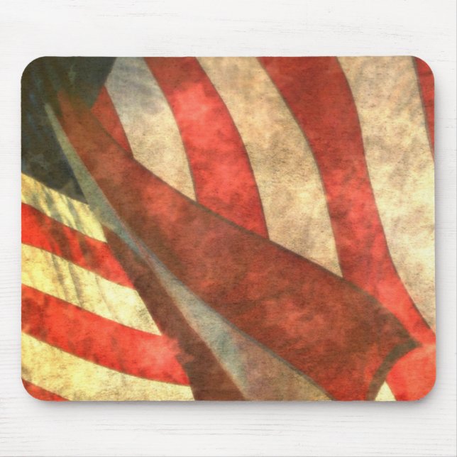 Vintage American Flag Mouse Pad (Front)
