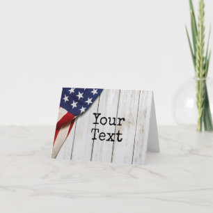 Vintage American Flag Note Card