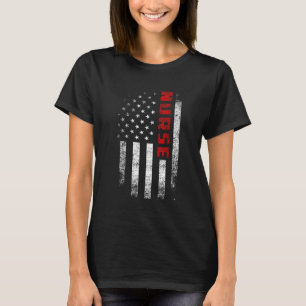Vintage American Flag Nurse Apparel Patriot Usa Nu T-Shirt
