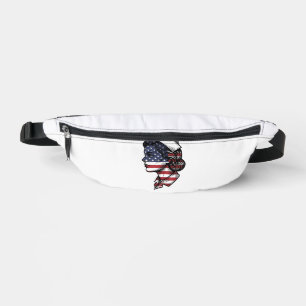 Vintage American Flag Nurse Profile Vector Design_ Bum Bags