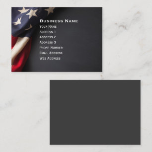 Vintage American Flag on Chalkboard Business Card