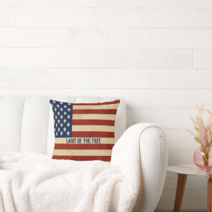 Vintage American Flag Pillow