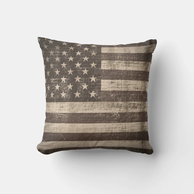 Vintage American Flag Pillow (Front)