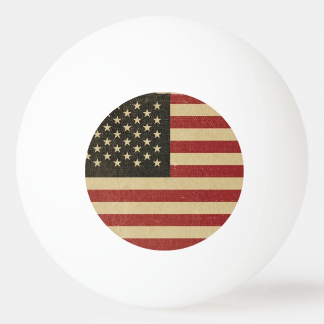 Vintage American Flag Ping Pong Ball (Front)
