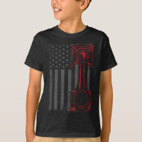 Vintage American Flag Piston Funny Muscle Car Mech