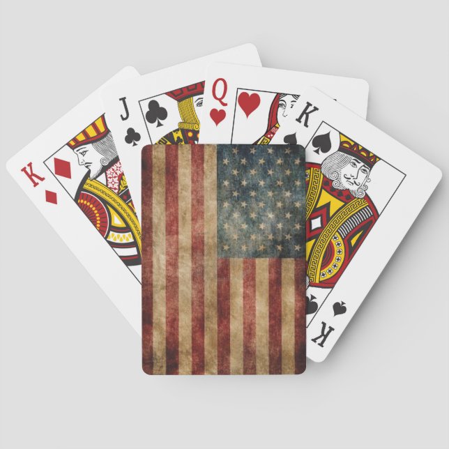 Vintage American Flag Playing Cards (Back)