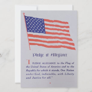 Vintage American Flag Pledge Of Allegiance Holiday Card