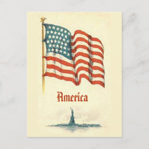 Vintage American Flag Postcard