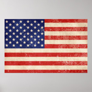 Vintage American Flag Poster