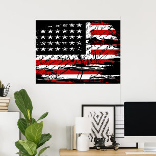 Vintage American Flag Poster