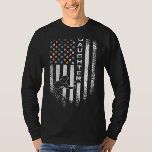 Vintage American Flag Proud Ping Pong Daughter Tab T-Shirt