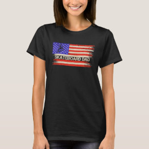 Vintage American Flag Proud Skateboard Dad Skater T-Shirt