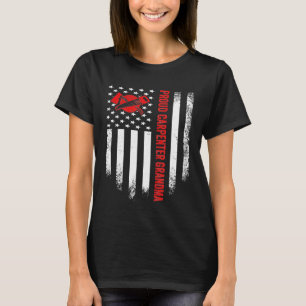Vintage American Flag Proud Woodworking Carpenter T-Shirt