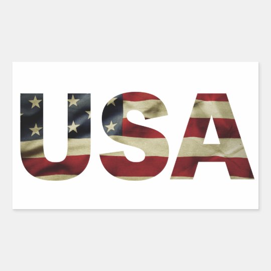 Vintage American Flag Rectangular Sticker