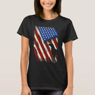 Vintage American Flag Retro Dalmatian Dog 4th Of J T-Shirt