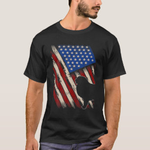 Vintage American Flag Retro Great Pyrenees Dog 4Th T-Shirt