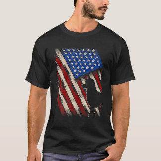 Vintage American Flag Retro Poodle Dog 4Th Of July T-Shirt