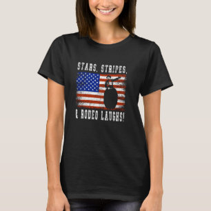 Vintage American Flag Rodeo Clown Bull Fighter Art T-Shirt