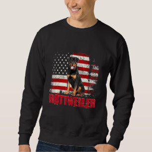 Vintage American Flag Rottweiler Dog Sweatshirt