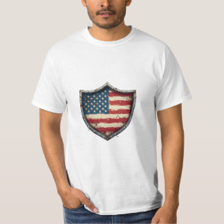 Vintage American Flag Shield –  T-Shirt