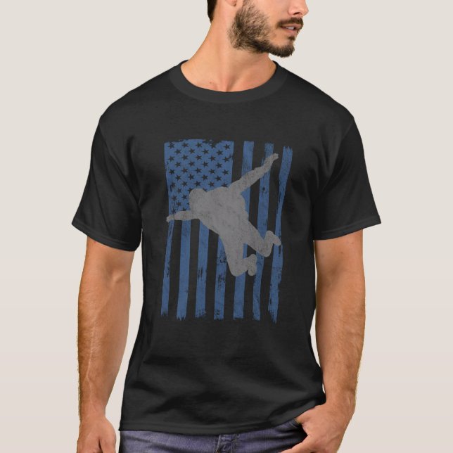 Vintage American Flag Skydiving T-Shirt (Front)