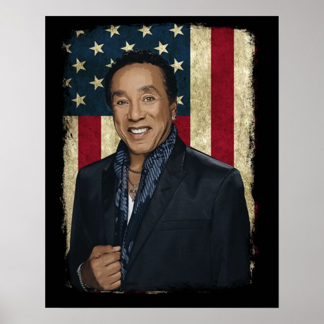 Vintage American Flag Smokey Robinson Legend Poster (Front)