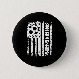 Vintage American Flag Soccer Grandma Football Fans 6 Cm Round Badge