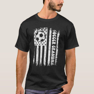 Vintage American Flag Soccer Grandma Football Fans T-Shirt