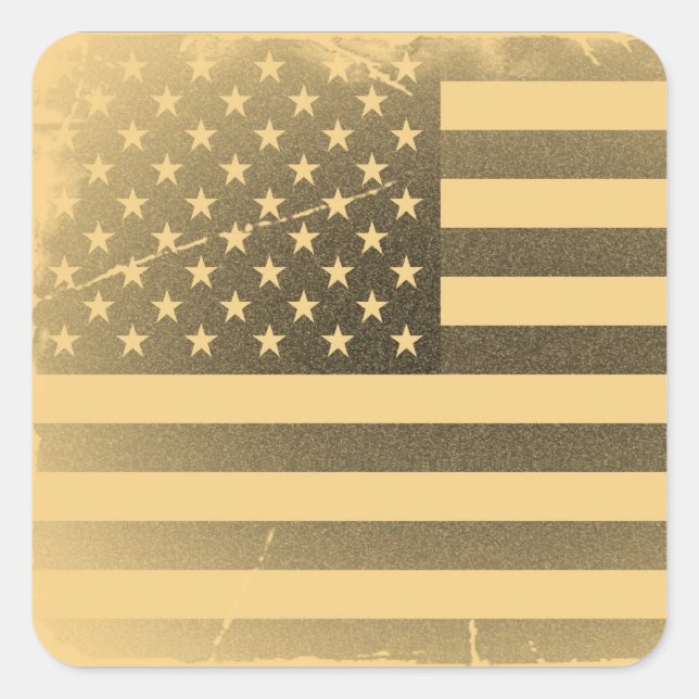 Vintage American Flag Square Sticker (Front)