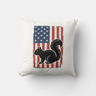 Vintage American Flag Squirrel Patriotic Shirt Des Cushion