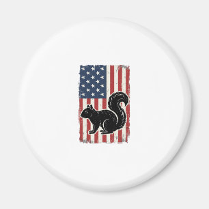 Vintage American Flag Squirrel Patriotic Shirt Des Magnet