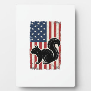 Vintage American Flag Squirrel Patriotic Shirt Des Plaque