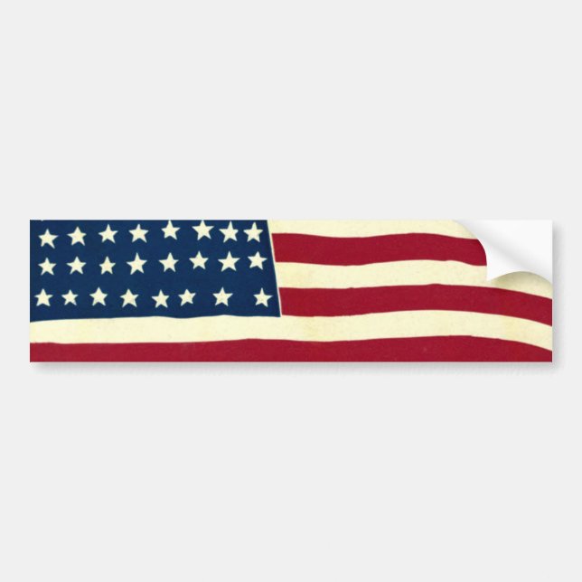 Vintage American Flag, Stars and Stripes Bumper Sticker (Front)