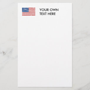 Vintage American Flag Stationery