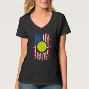 Vintage American Flag Tennis Patriotic Us Flag Spo T-Shirt