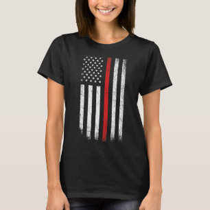 Vintage American Flag Thin Red Line Firefighter Su T-Shirt