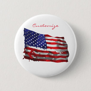 Vintage American Flag Thunder_Cove 6 Cm Round Badge