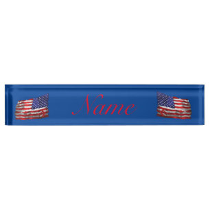 Vintage American Flag Thunder_Cove Nameplate