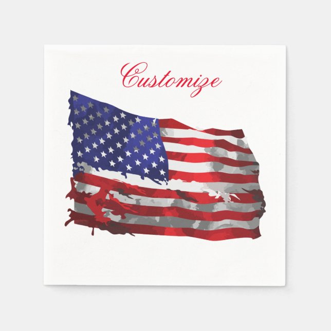 Vintage American Flag Thunder_Cove Napkin (Front)