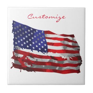 Vintage American Flag Thunder_Cove Tile