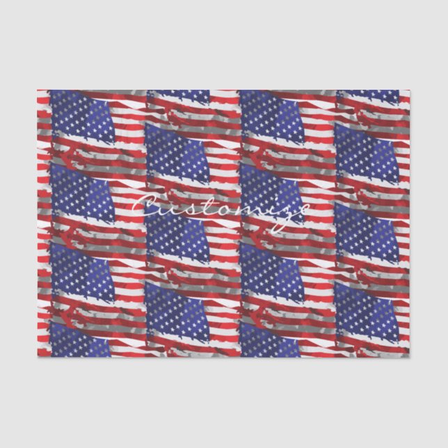 Vintage American Flag Thunder_Cove Tissue Paper (Front)