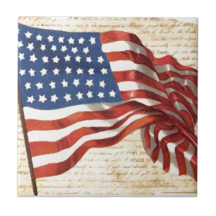 Vintage American Flag Tile