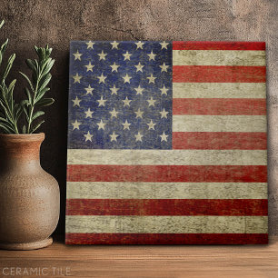 Vintage American Flag Tile