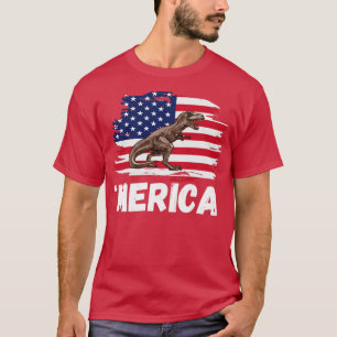 Vintage American flag TRex Dinosaur 4th Of July In T-Shirt